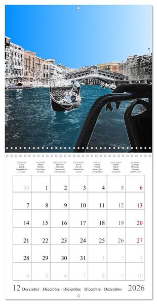 Produktbild: The city of bridges - Venice (Wall Calendar 2026 12 &times; 12 Inch) CALVENDO 12 Month Wall Calendar
