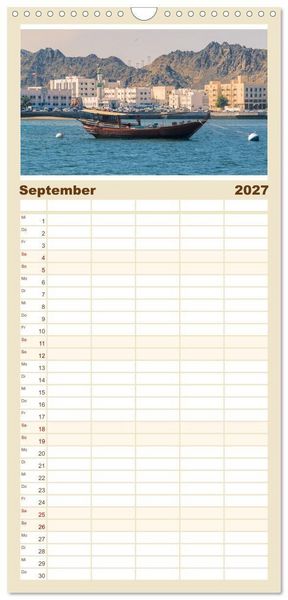 Produktbild: Familienplaner 2027 - Faszinierender Oman mit 5 Spalten (Wandkalender, 21 x 45 cm) CALVENDO