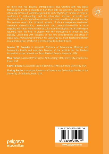 Produktbild: Anthropological Data in the Digital Age