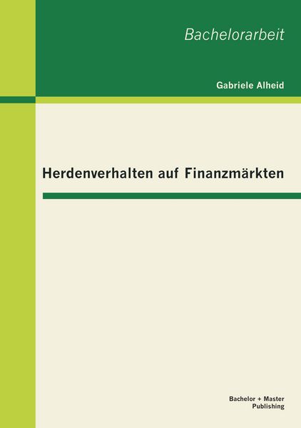 Produktbild: Herdenverhalten auf Finanzm&auml;rkten
