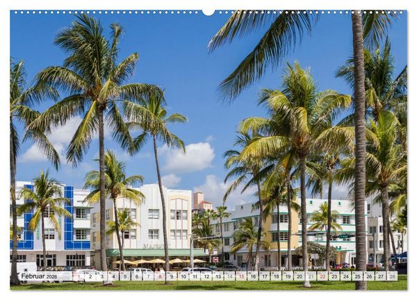 Produktbild: Miami Beach und Art Deco District (Wandkalender 2026 DIN A2 quer), CALVENDO Monatskalender