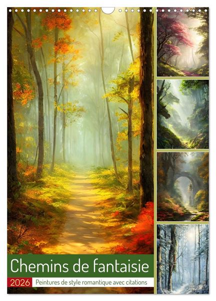 Chemins de fantaisie (Calendrier mural 2026 DIN A3 horizontal), CALVENDO calendrier mensuel