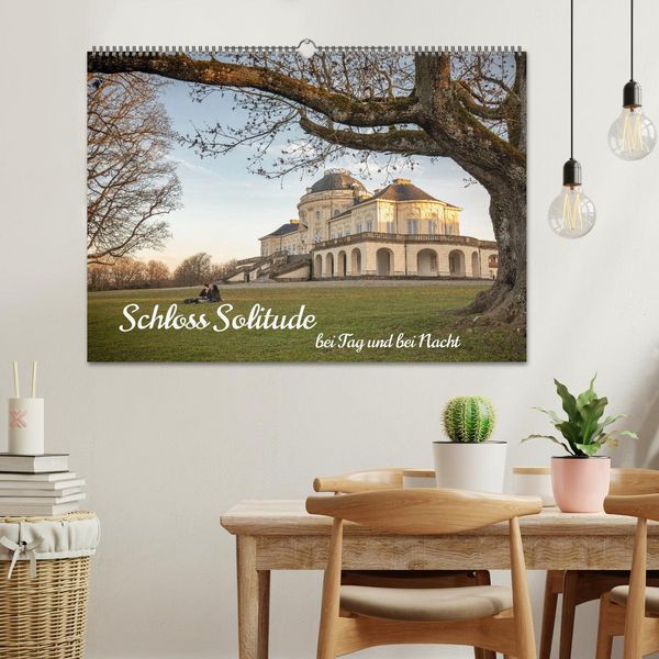 Produktbild: Schloss Solitude bei Tag und bei Nacht (Wandkalender 2026 DIN A2 quer), CALVENDO Monatskalender
