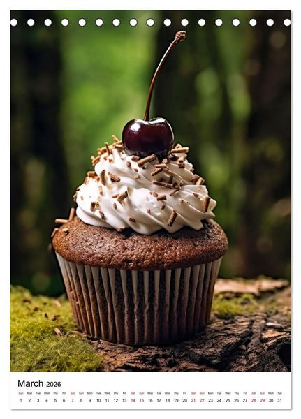 Produktbild: Yummy Cupcakes (Desk Calendar 2026 DIN A5 portrait), CALVENDO 12 Month DeskCalendar