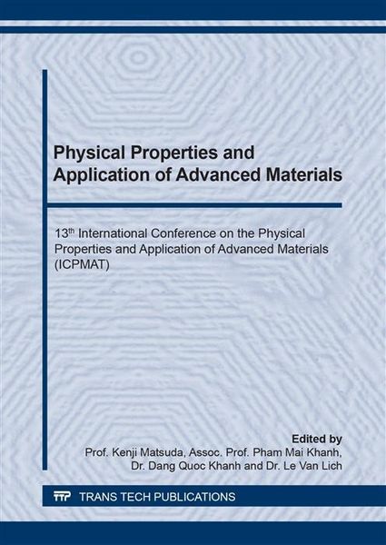 Produktbild: Physical Properties and Application of Advanced Materials