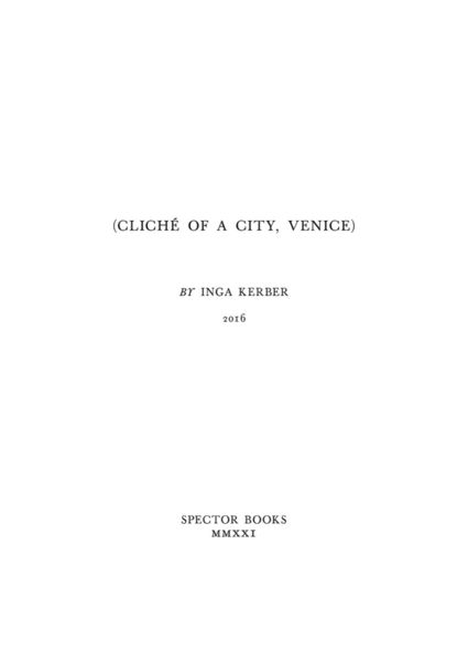 Produktbild: (Clich&eacute; of a City, Venice)