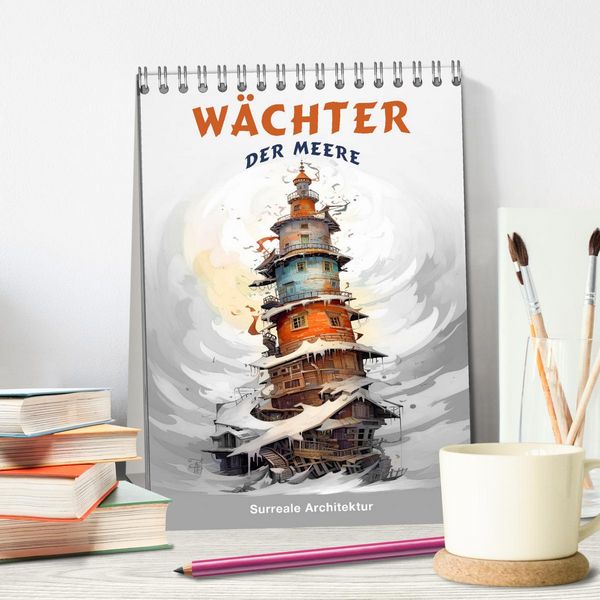 Produktbild: W&auml;chter der Meere - Surreale Architektur (Tischkalender 2026 DIN A5 hoch), CALVENDO Monatskalender