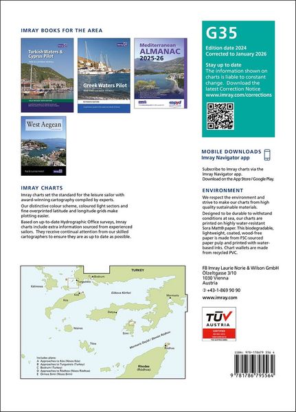 Produktbild: G35 Dodecanese and the Coast of Turkey, Imray Chart