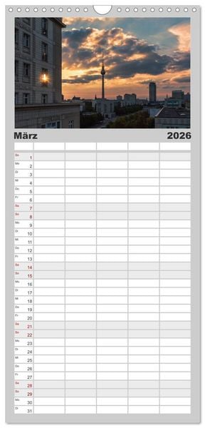 Produktbild: Familienplaner 2026 - Berlin - Faszination Hauptstadt mit 5 Spalten (Wandkalender, 21 x 45 cm) CALVENDO