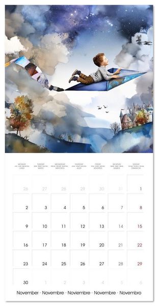 Produktbild: Les r&ecirc;ves enfantins (Calendrier mural carr&eacute; 2026 30x30 cm) Calendrier double avec une page pour vos prises de notes