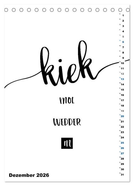 Produktbild: PLATT Typische Spr&uuml;che (Tischkalender 2026 DIN A5 hoch), CALVENDO Monatskalender