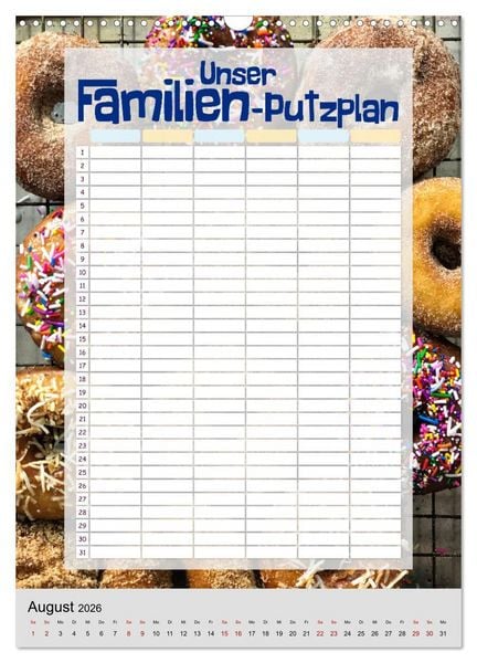 Produktbild: Unser Familien-Putzplan & Kalender 2026 (Wandkalender 2026 DIN A3 hoch), CALVENDO Monatskalender