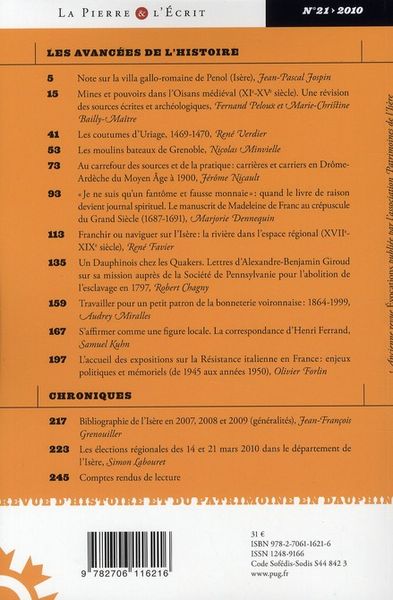 Produktbild: La Pierre et l'Ecrit N.21