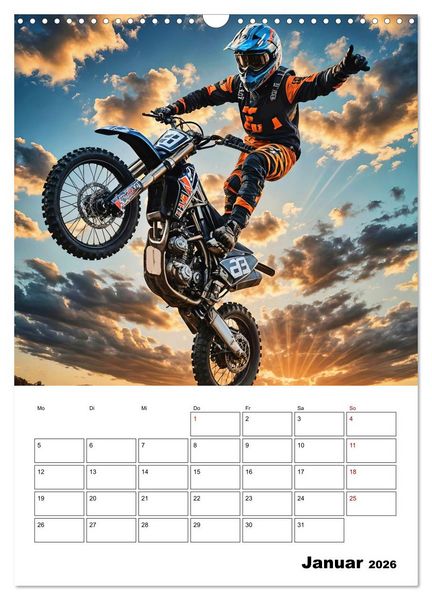 Produktbild: Vollgas und Adrenalin - Motocross-Action pur! (Wandkalender 2026 DIN A3 hoch), CALVENDO Monatskalender