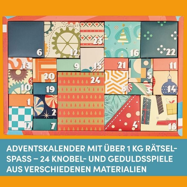 Produktbild: Der ultimative Knobelspiel-Adventskalender &ndash; Die besten IQ-Puzzles und Geduldsspiele f&uuml;r 24 Tage
