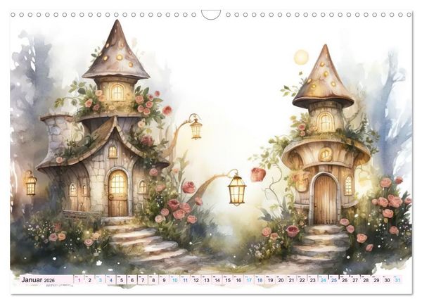 Produktbild: M&auml;rchenhafte Feenh&auml;uschen (Wandkalender 2026 DIN A3 quer), CALVENDO Monatskalender