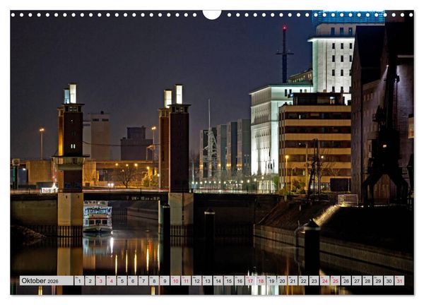 Produktbild: Es wird Nacht in Duisburg (Wandkalender 2026 DIN A3 quer), CALVENDO Monatskalender