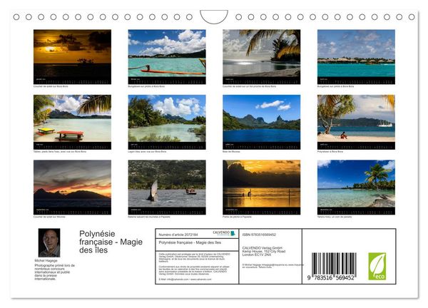 Produktbild: Polyn&eacute;sie fran&ccedil;aise - Magie des &icirc;les (Calendrier mural 2026 DIN A4 vertical), CALVENDO calendrier mensuel