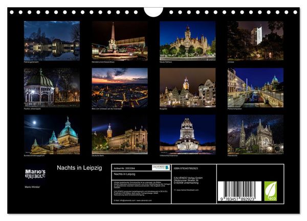 Produktbild: Nachts in Leipzig (Wandkalender 2026 DIN A4 quer), CALVENDO Monatskalender