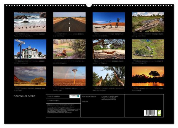Produktbild: Abenteuer Afrika (Wandkalender 2026 DIN A2 quer), CALVENDO Monatskalender