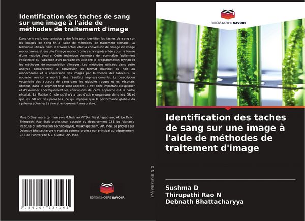 Produktbild: Identification des taches de sang sur une image &agrave; l'aide de m&eacute;thodes de traitement d'image