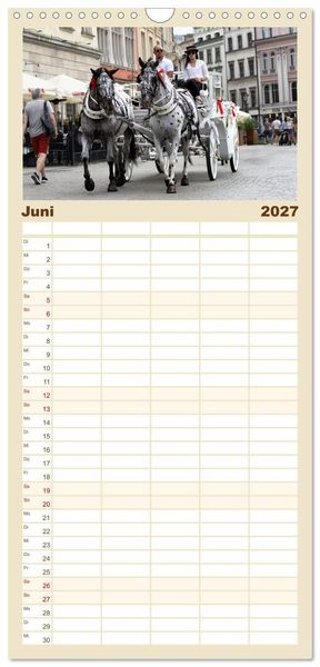 Produktbild: Familienplaner 2027 - Besucht doch mal Krakau mit 5 Spalten (Wandkalender, 21 x 45 cm) CALVENDO
