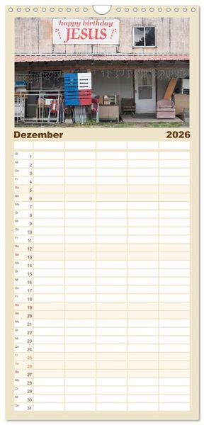 Produktbild: Familienplaner 2026 - Wo der Wind Wohnt, Amerikas Lost Places mit 5 Spalten (Wandkalender, 21 x 45 cm) CALVENDO