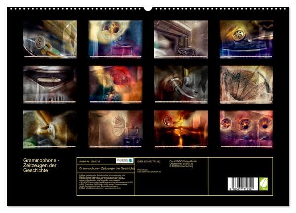 Produktbild: Grammophone - Zeitzeugen der Geschichte (hochwertiger Premium Wandkalender 2026 DIN A2 quer), Kunstdruck in Hochglanz
