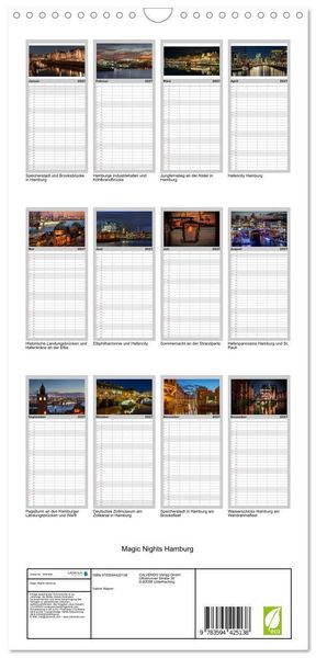 Produktbild: Familienplaner 2027 - Magic Nights Hamburg mit 5 Spalten (Wandkalender, 21 x 45 cm) CALVENDO