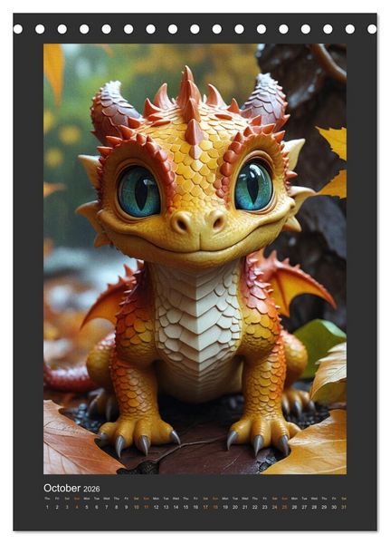 Produktbild: Enchanted Dragons: A year full of little wonders (Desk Calendar 2026 DIN A5 portrait), CALVENDO 12 Month DeskCalendar