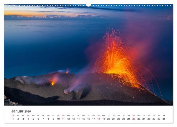 Produktbild: Vulkane 2026 (Wandkalender 2026 DIN A2 quer), CALVENDO Monatskalender
