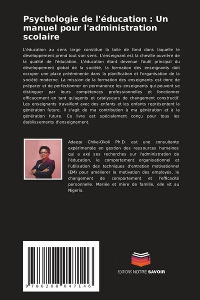 Produktbild: Psychologie de l'&eacute;ducation : Un manuel pour l'administration scolaire