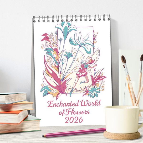 Produktbild: Enchanted World of Flowers (Desk Calendar 2026 DIN A5 portrait), CALVENDO 12 Month DeskCalendar