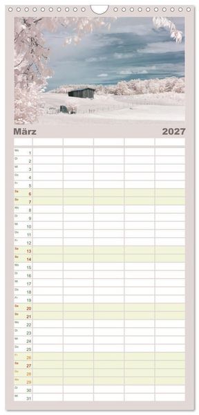 Produktbild: Familienplaner 2027 - Lychen - zwischen Wald und Seen mit 5 Spalten (Wandkalender, 21 x 45 cm) CALVENDO