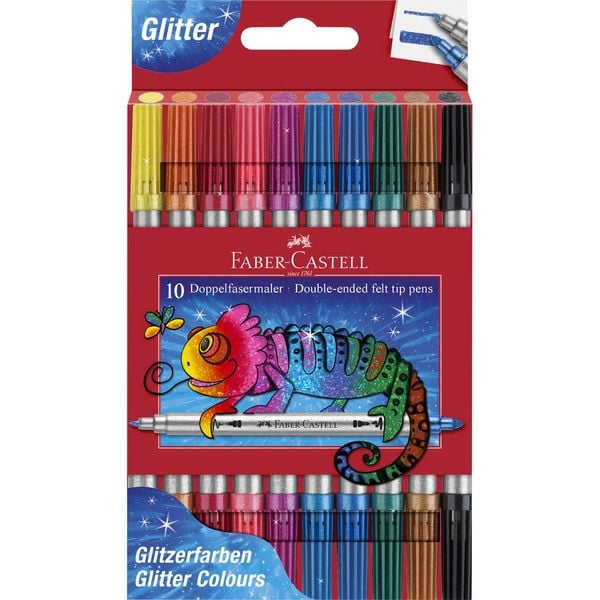 Produktbild: Doppelfasermaler 10er Etui Glitzer