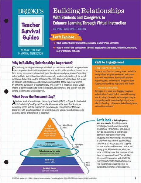 Produktbild: Building Relationships with Students and Caregivers to Enhance Learning Through Virtual Instruction