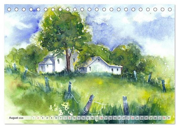 Produktbild: Jahreszeiten Aquarelle (Tischkalender 2026 DIN A5 quer), CALVENDO Monatskalender