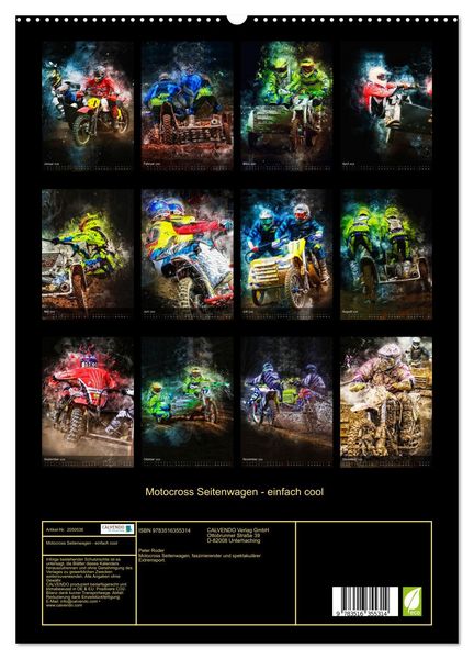 Produktbild: Motocross Seitenwagen - einfach cool (hochwertiger Premium Wandkalender 2026 DIN A2 hoch), Kunstdruck in Hochglanz