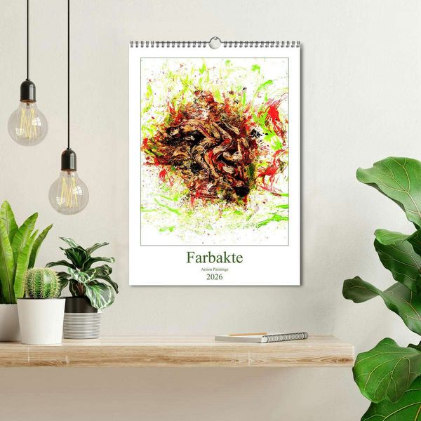 Produktbild: Farbakte - Action Paintings (Wandkalender 2026 DIN A3 hoch), CALVENDO Monatskalender
