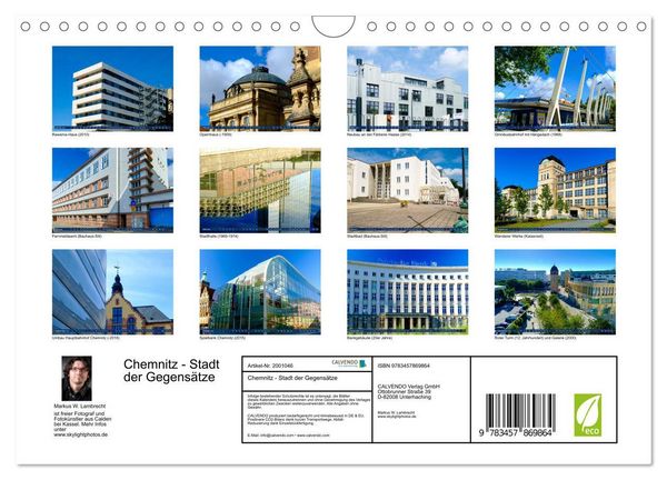 Produktbild: Chemnitz - Stadt der Gegens&auml;tze (Wandkalender 2026 DIN A4 quer), CALVENDO Monatskalender