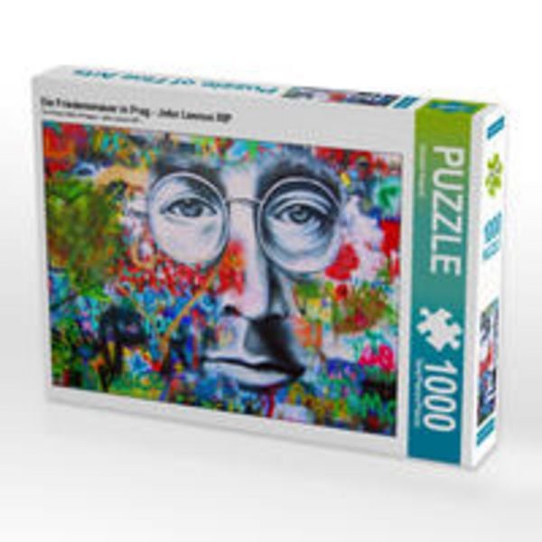 CALVENDO Puzzle Die Friedensmauer in Prag - John Lennon RIP | 1000 Teile Lege-Größe 64x48cm Foto-Puzzle für glückliche Stunden
