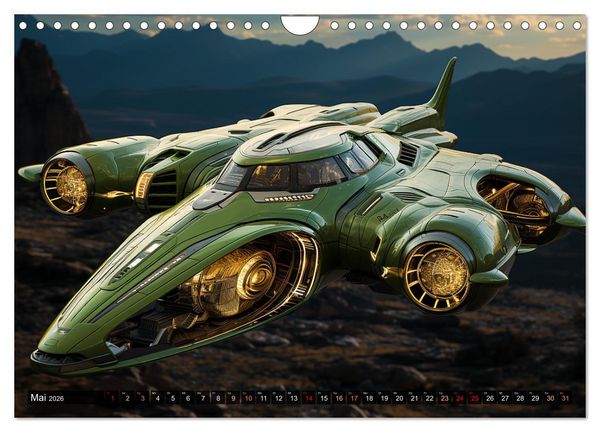 Produktbild: Futuristische Flieger (Wandkalender 2026 DIN A4 quer), CALVENDO Monatskalender