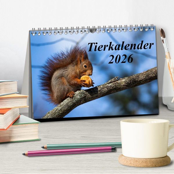 Produktbild: Tierkalender 2026 (Tischkalender 2026 DIN A5 quer), CALVENDO Monatskalender