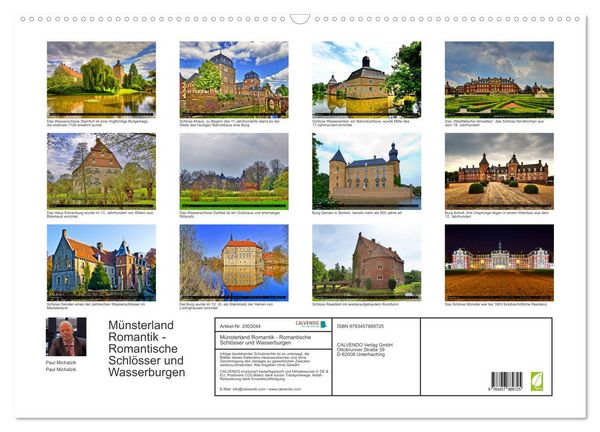 Produktbild: M&uuml;nsterland Romantik - Romantische Schl&ouml;sser und Wasserburgen (Wandkalender 2026 DIN A2 quer), CALVENDO Monatskalender