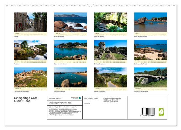 Produktbild: Einzigartige C&ocirc;te Granit Rose (hochwertiger Premium Wandkalender 2026 DIN A2 quer), Kunstdruck in Hochglanz