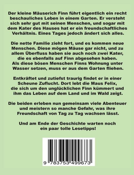 Produktbild: Die Abenteuer des kleinen Finn - eine spannende M&auml;usegeschichte f&uuml;r die ganze Familie
