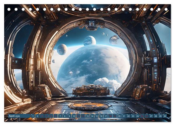 Produktbild: Alien Starships (Tischkalender 2026 DIN A5 quer), CALVENDO Monatskalender