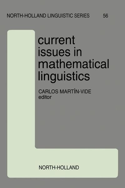 Produktbild: Current Issues in Mathematical Linguistics