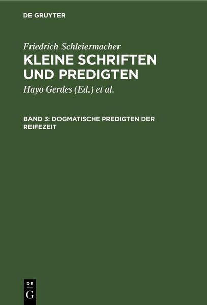 Produktbild: Dogmatische Predigten der Reifezeit