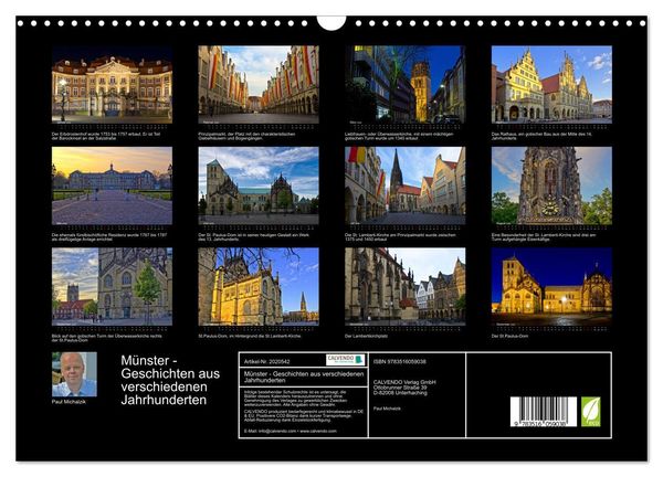 Produktbild: M&uuml;nster - Geschichten aus verschiedenen Jahrhunderten (Wandkalender 2026 DIN A3 quer), CALVENDO Monatskalender